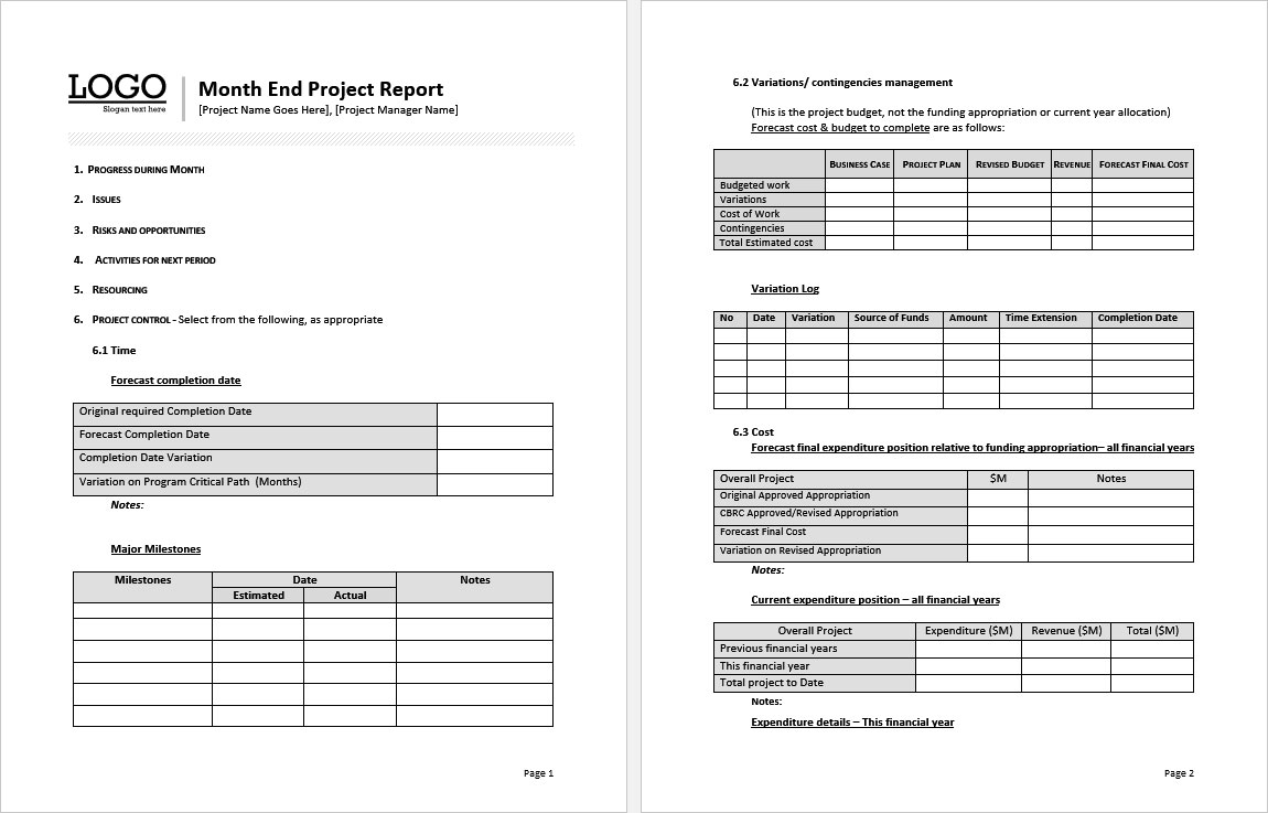 Ms Word Templates For Project Report - Toptemplate.my.id