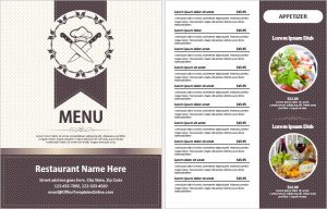6+ Free Food & Restaurant Menu Card Templates for MS Word
