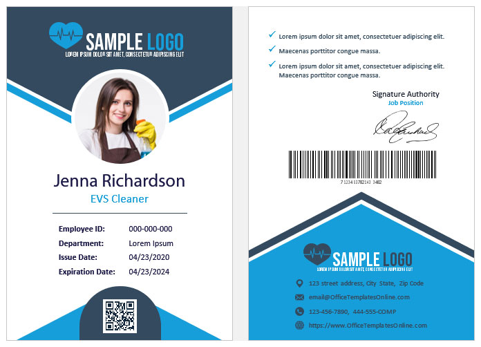 Employee Id Card Template Free Photoshop Employee Vertical Id Card