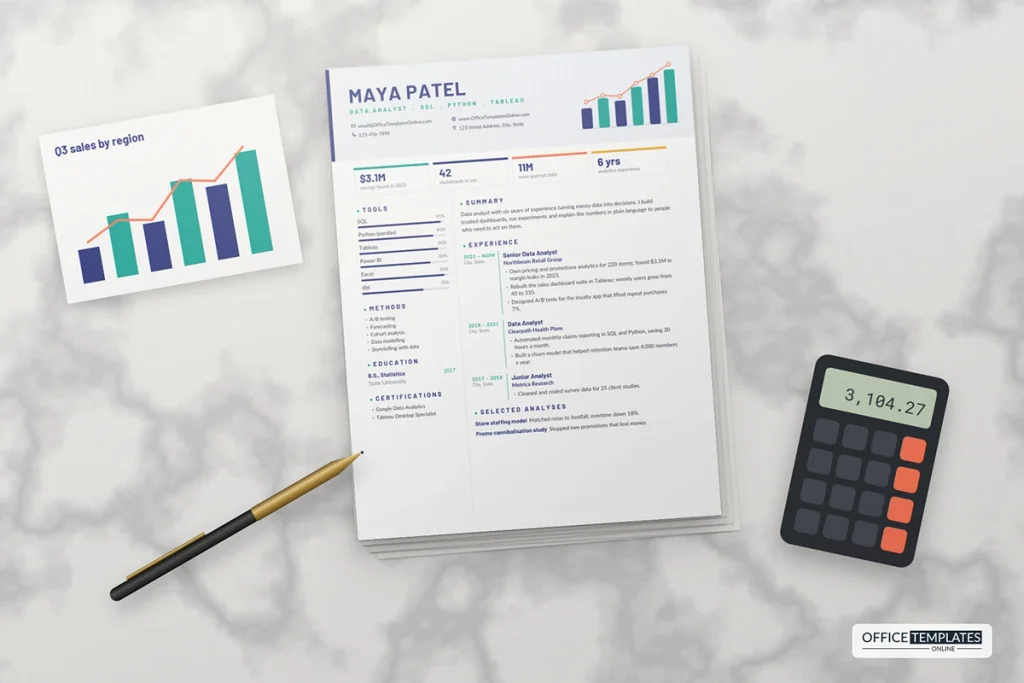 Data Analyst Resume Template Mockup 1 1024x683