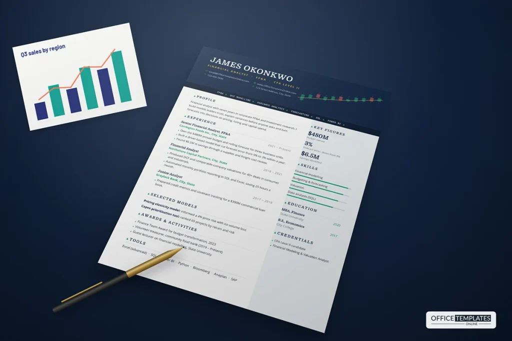 Financial Analyst Resume Template Mockup 1024x683