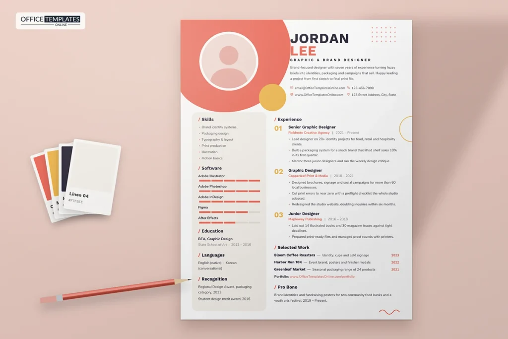 Graphic Designer Resume Template Mockup 1 1024x683
