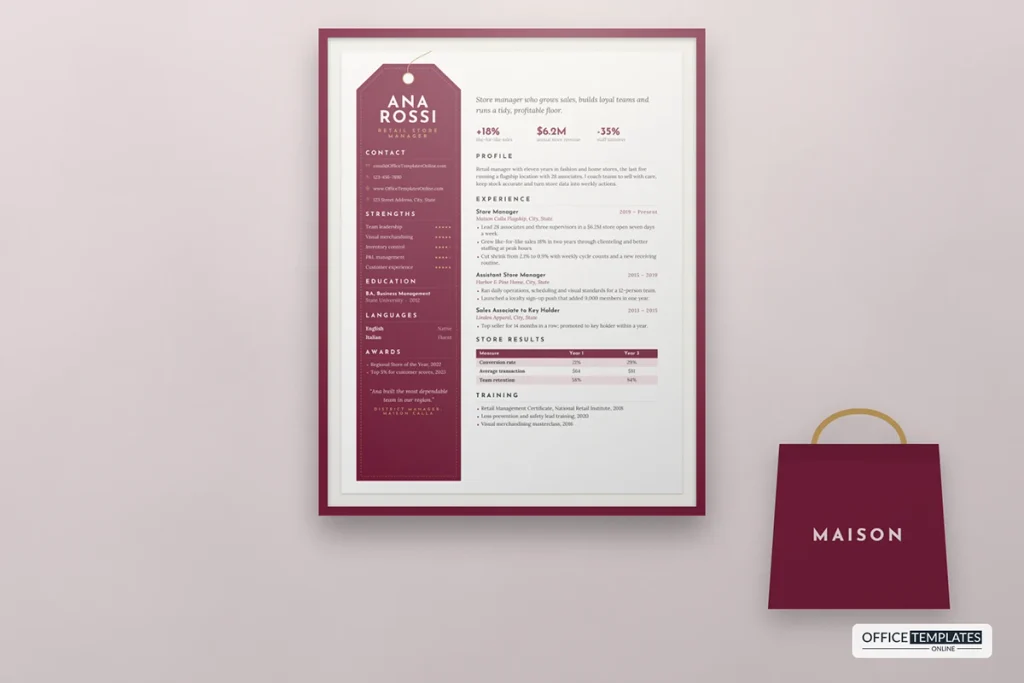 Retail Store Manager Resume Template Mockup 1024x683