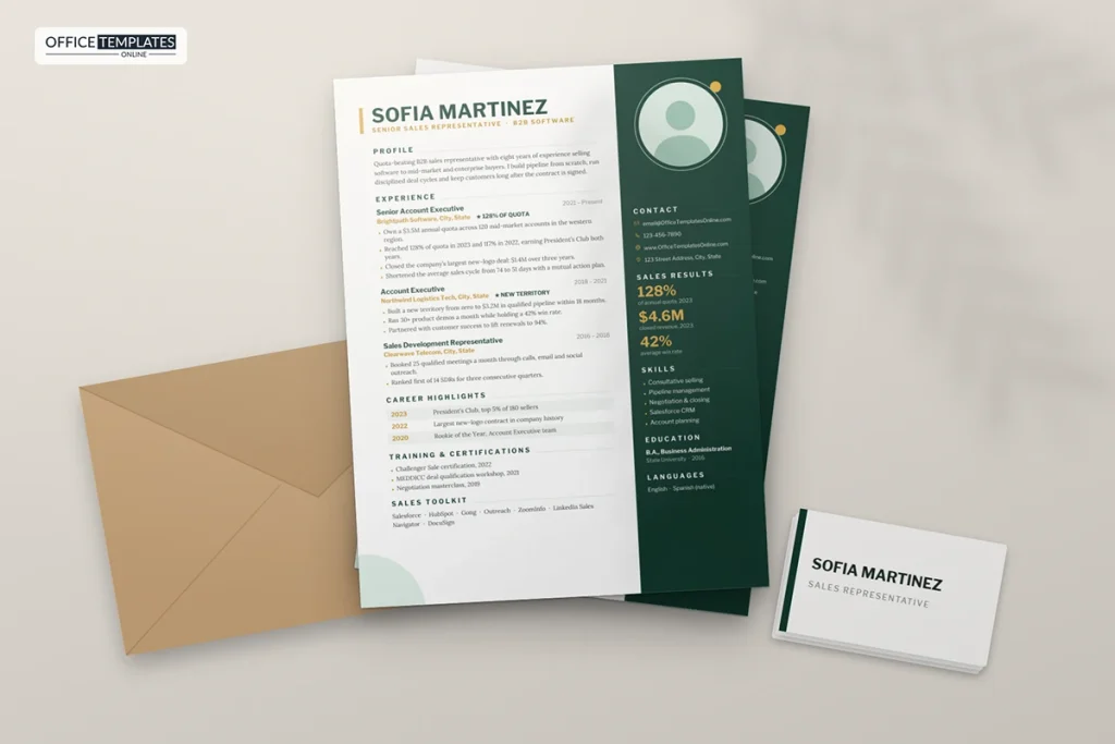 Sales Representative Resume Template Mockup 1024x683