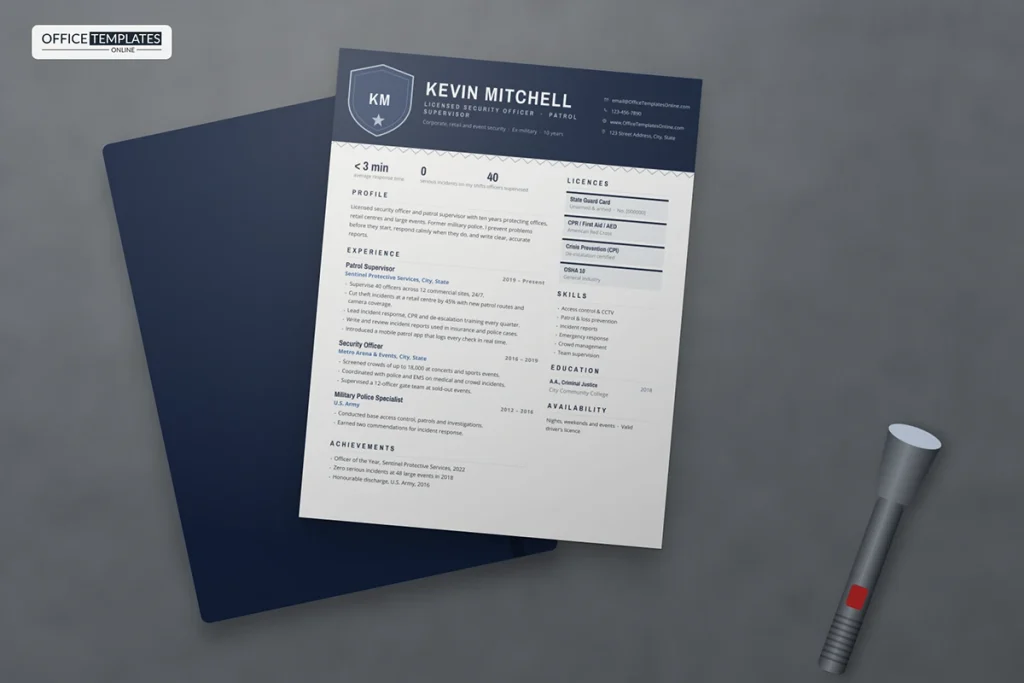 Security Officer Resume Template Mockup 1024x683