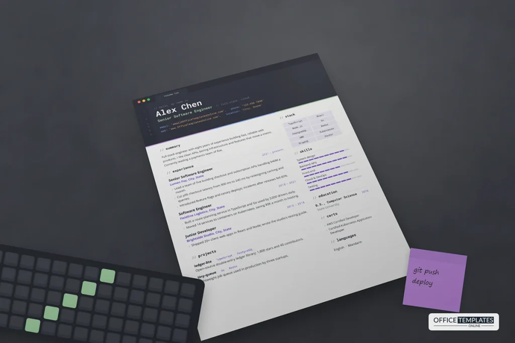 Software Engineer Resume Template Mockup 1024x683