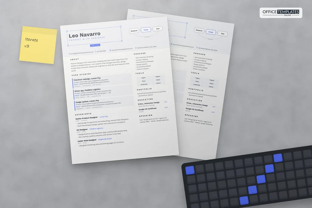 UX Designer Resume Template Mockup 1024x683