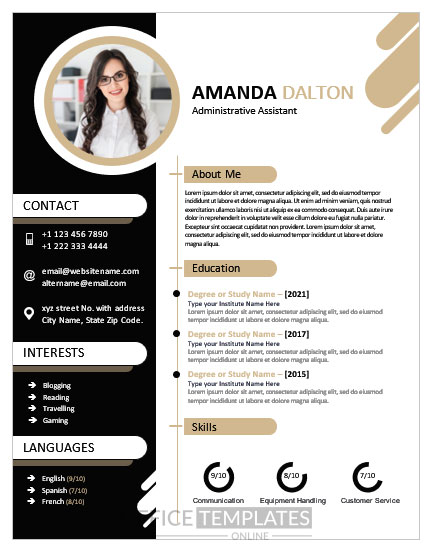 top 5 resume format for freshers