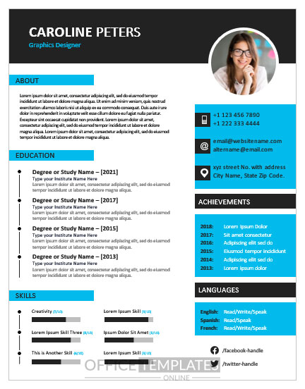 6 Best Creative Resume Templates For Freshers In Ms Word