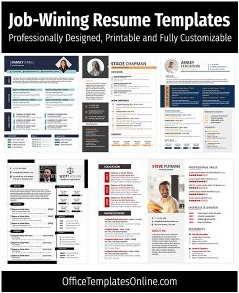 7+ Professional Job-Winning Resume / CV Designs for MS Word – Editable
