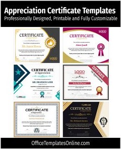 6+ Free Printable Certificate of Appreciation Templates for MS Word
