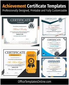5+ Best Free Certificate of Achievement Templates in MS Word