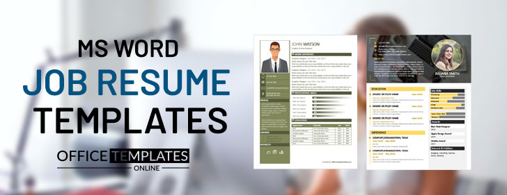 MS Word Job Resume Templates