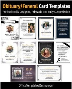 5 Free Heart-touching Obituary/Funeral Memorial Card Templates in MS Word