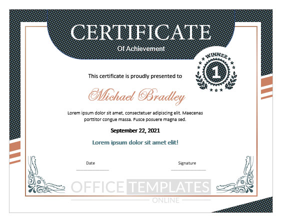 award certificates templates office 2007