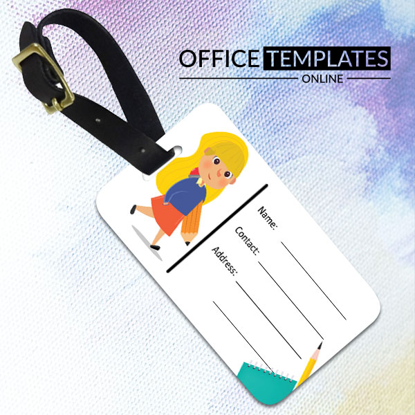 luggage tag template for kids