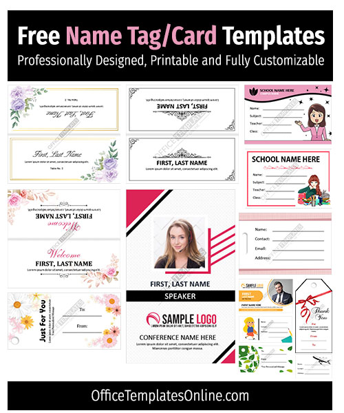 14 Free Download Name s Cards And Badges For Ms Word