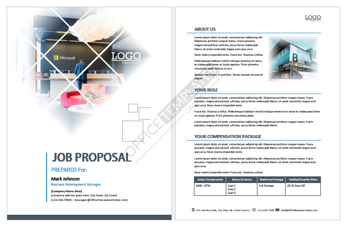 Professional Company Job Proposal Template for MS Word