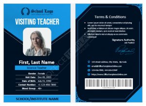 15+ Free Teacher ID Card Designs &amp; Templates for MS Word