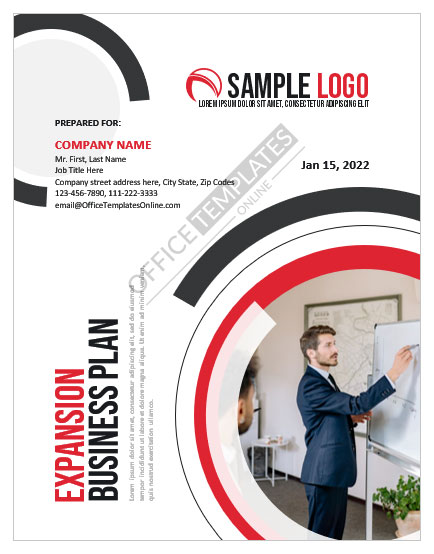 Beautiful Expansion Business Plan Cover Page Design for Microsoft Word