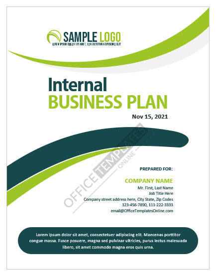 Curvy Cover Page Design for Internal Business Plan in MS Word