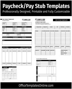 Printable Free Paycheck/Pay Stub Templates in MS Word Format