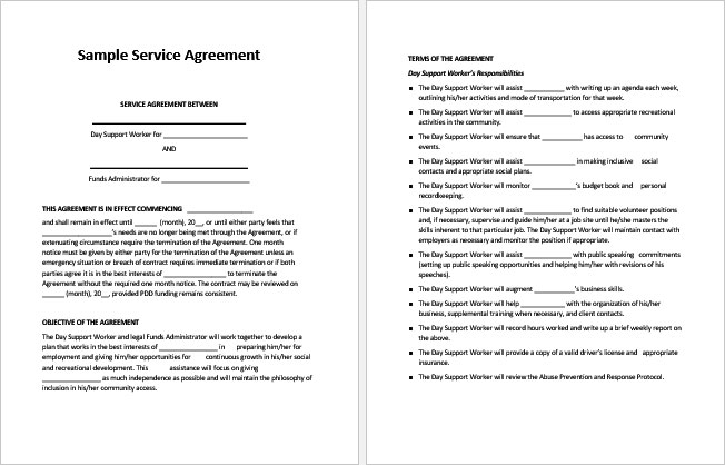 support agreement template