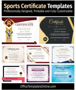 8+ Free Sports Certificate Design Ideas for MS Word