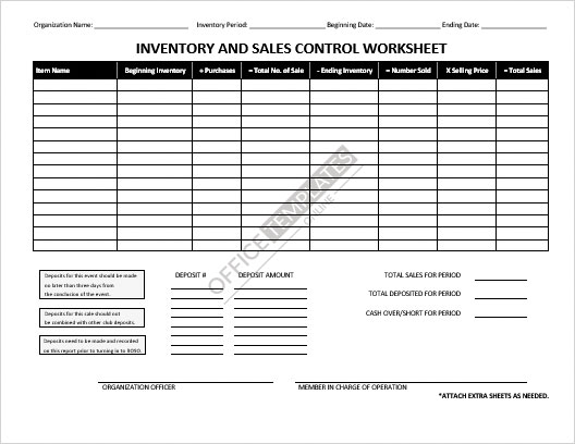 feuille de calcul d'inventaire et de contrôle des ventes