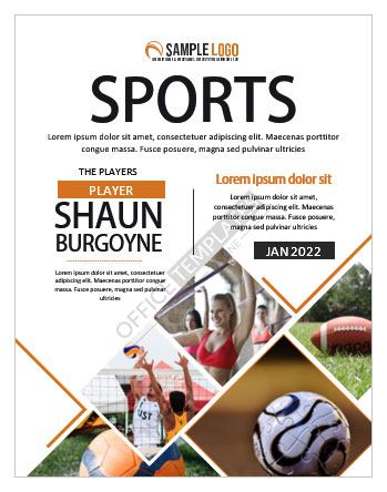 Sports Magazine Cover Page Template for MS Word