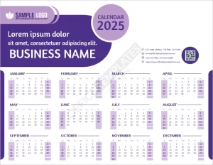 Download Horizontal Year Calendar 2025 Template in Microsoft Word