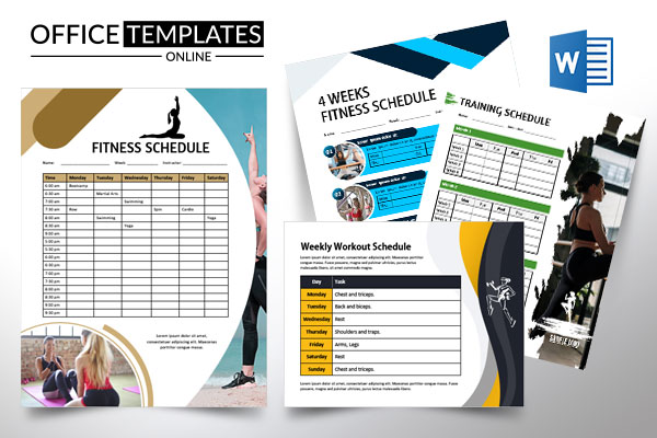 4 Free Professional Fitness Schedule Templates for MS Word