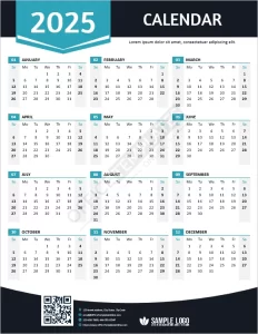 Download Year Calendar 2025 Template for MS Word