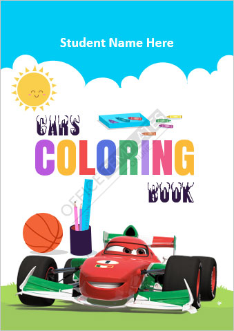 page de garde-pour-les-voitures-coloriage-modèle-de-livre-pour-les-enfants