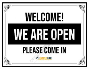 Download We are open – Business Outdoor Sign Template for MS Word