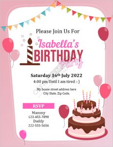 11+ Free Baby Birthday Invitation Card Templates for MS Word