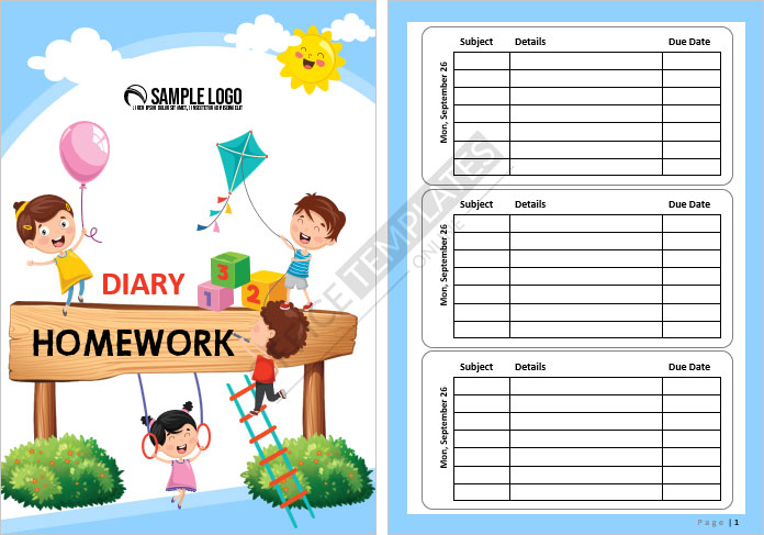 student-homework-diary-template