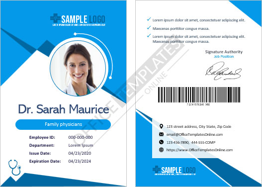 Medical Name Badges  Customizable Medical Employee ID Badge