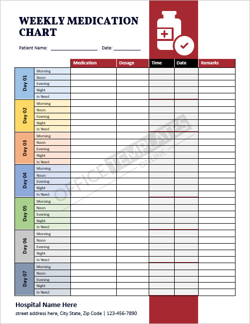 free medication chart template