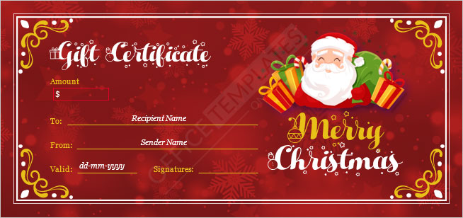 Santa Gift Voucher Christmas Voucher Template Santa Claus 