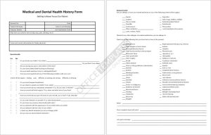 Dental Health History Form Template in MS Word