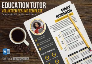 Download Now: Education Tutor Volunteer Resume Template in MS Word Format