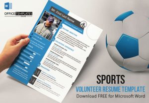 Sports Volunteer Resume Template in MS Word format