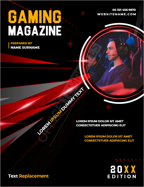 Gaming Magazine Book Cover Page Template