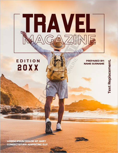 Travel Magazine Book Cover Page Template