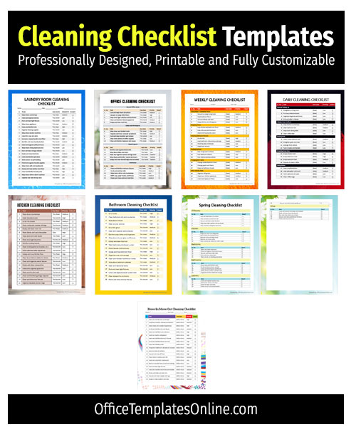 Office Cleaning Checklist Printable   Cleaning Checklist Templates For Ms Word 