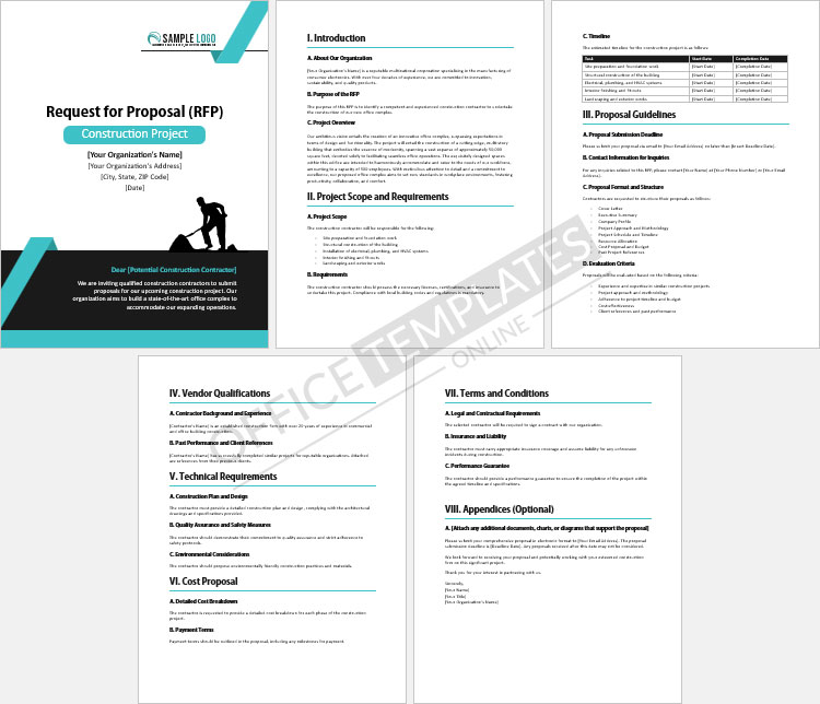 Free Proposal Templates For Word DOCX Business RFP Construction Free Proposal Templates For Word DOCX Business RFP Construction