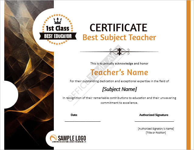 Teacher Certificate Templates