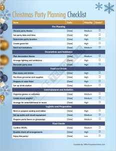 Christmas Party Planning Checklist Template