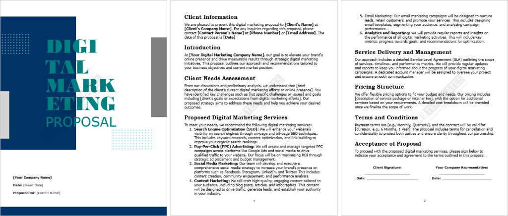 Digital Marketing Proposal Template